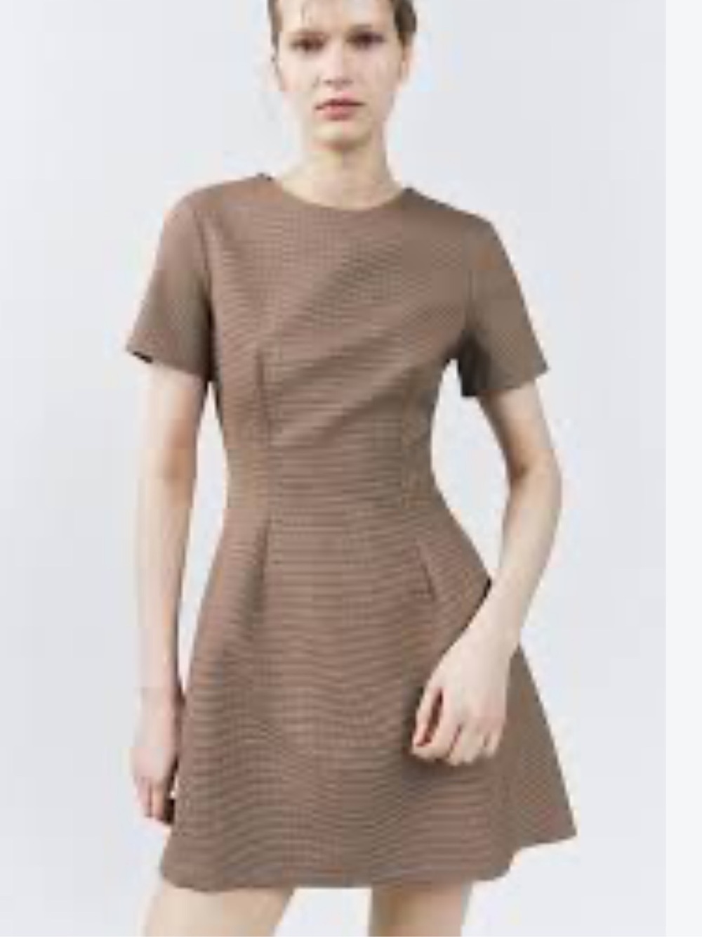 New ZARA Houndstooth Mini Dress XL New With Tags Tailored Short Sleeve